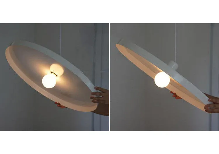 Minimalist White Disk Pendant Light