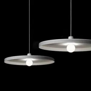 Minimalist White Disk Pendant Light