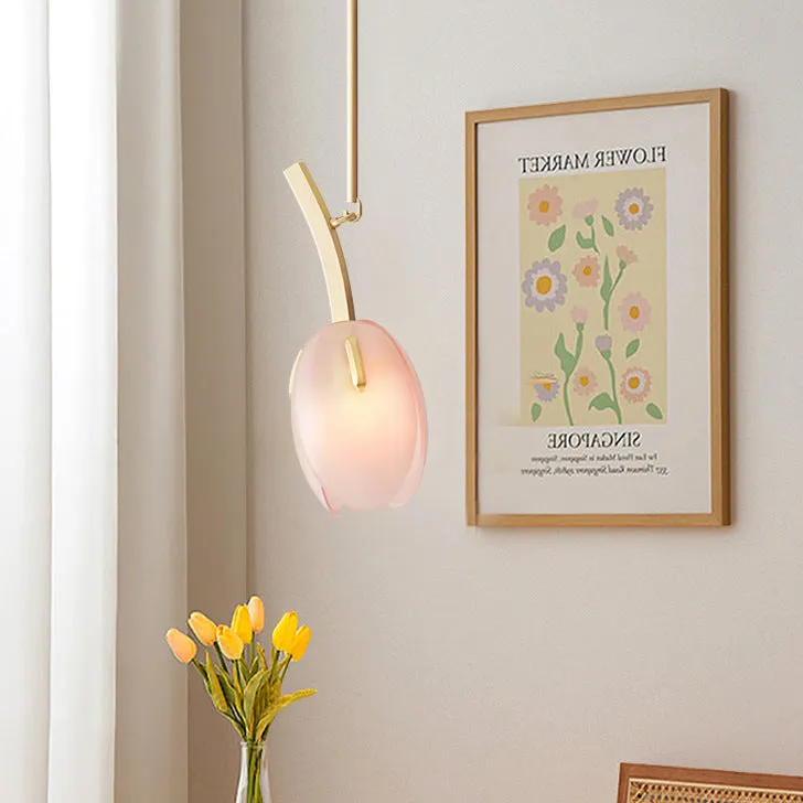 Modern Minimalist Flower Bud Iron Glass 1/2/3/4/5/6 Light Island Light Chandelier For Dining Room
