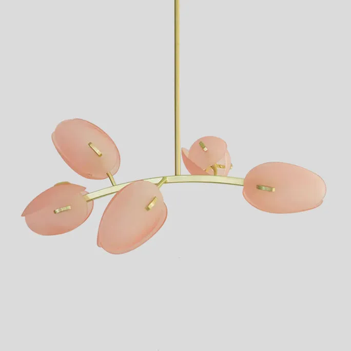 Modern Minimalist Flower Bud Iron Glass 1/2/3/4/5/6 Light Island Light Chandelier For Dining Room