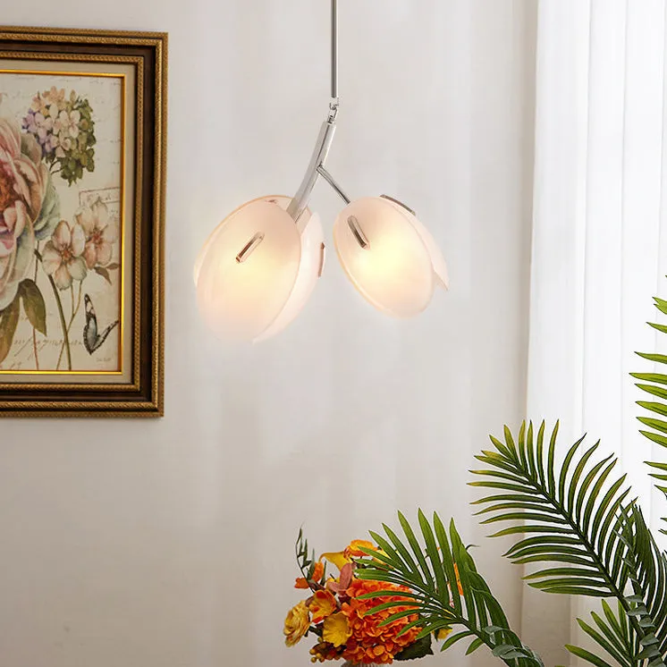 Modern Minimalist Flower Bud Iron Glass 1/2/3/4/5/6 Light Island Light Chandelier For Dining Room
