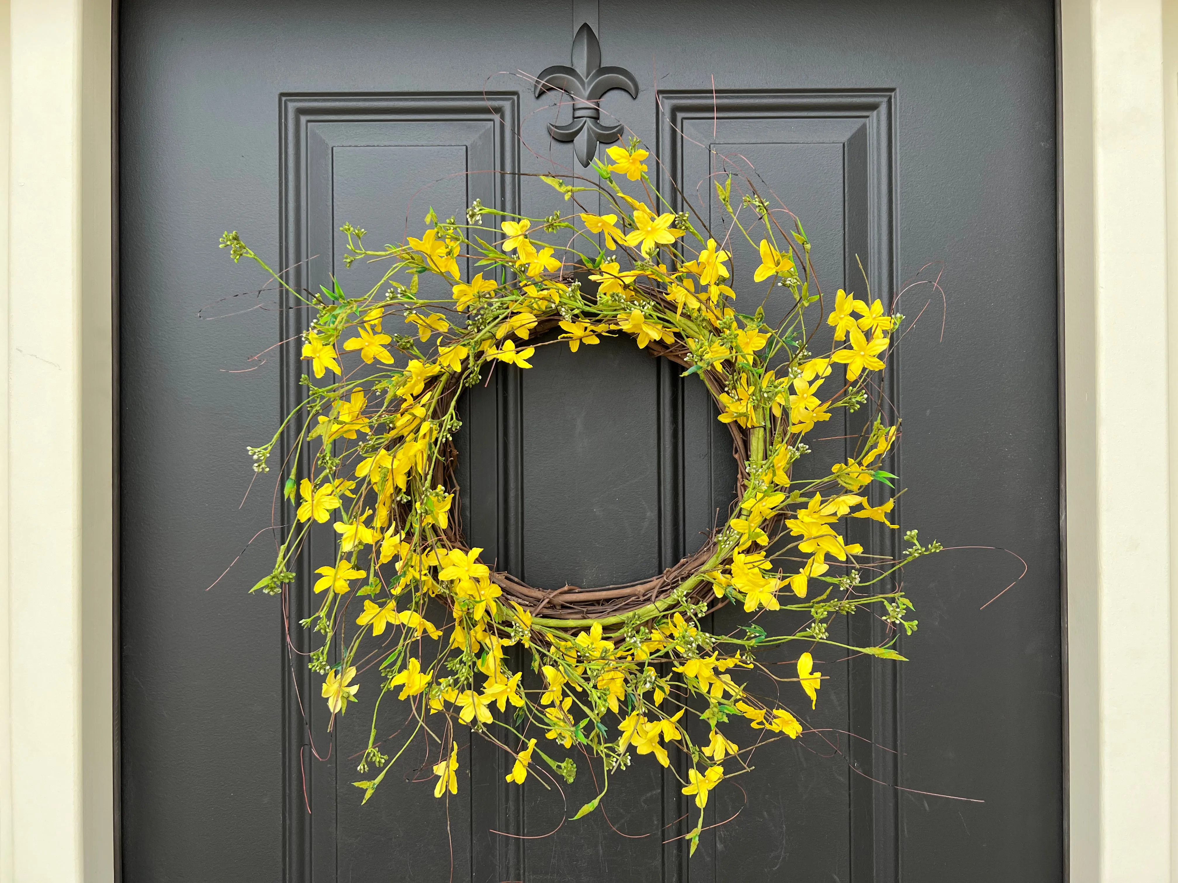 Modern Minimalist Forsythia Wreath