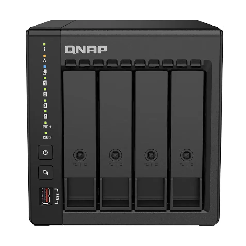 Network storage QNAP TS-464C2, 4-disk, 8 GB, 2 disks of 8 TB, black