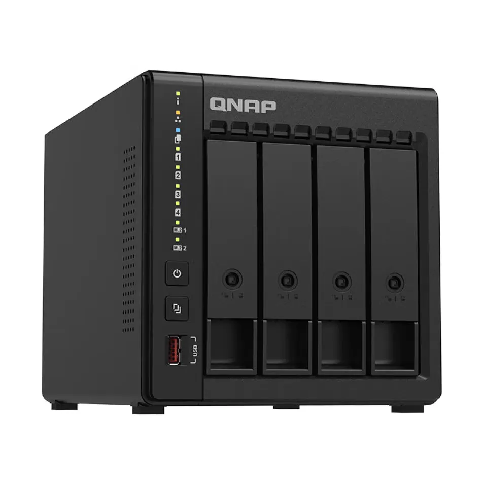 Network storage QNAP TS-464C2, 4-disk, 8 GB, 2 disks of 8 TB, black
