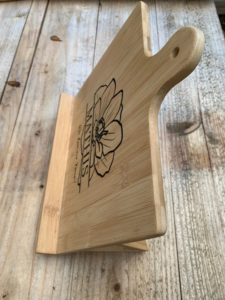 Personalized Wooden Cookbook Stand