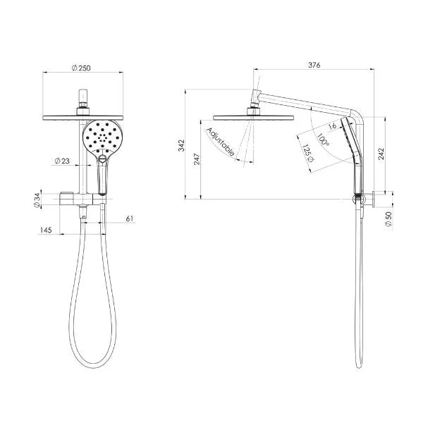 Phoenix Ormond Compact Twin Shower - Chrome