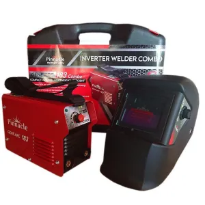 Pinnacle Gene Arc 183 Inverter Welder, Welding Machine Combo with Auto Welding Helmet & Carry Case