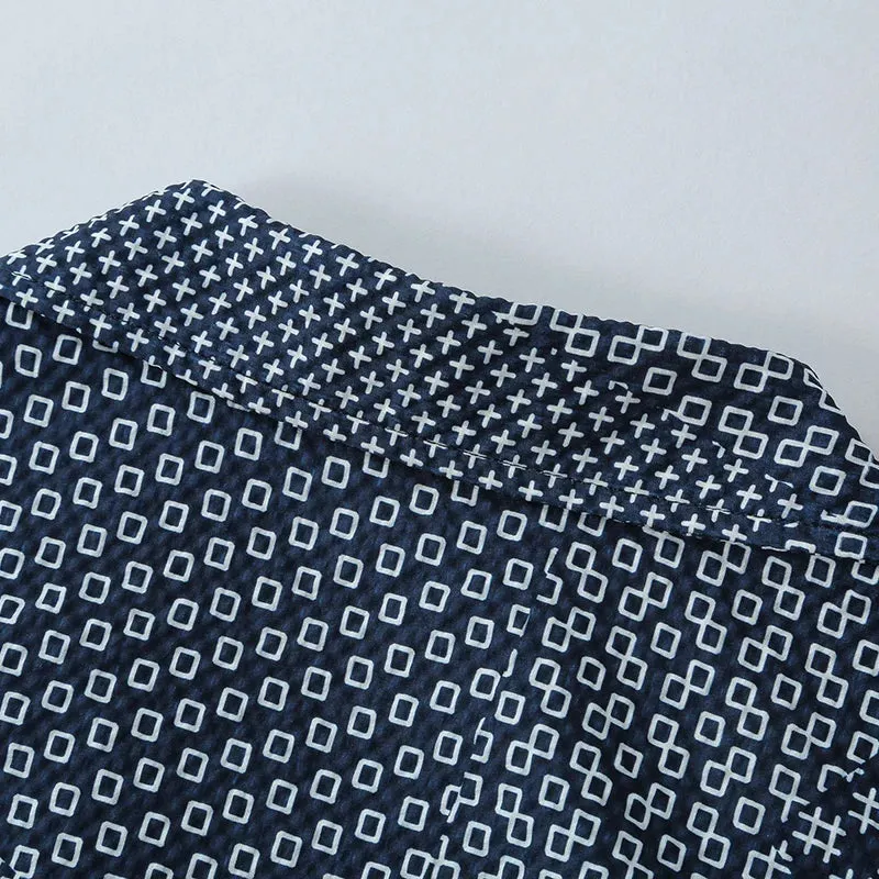 Plaid Patchwork Short Sleeve Shirt