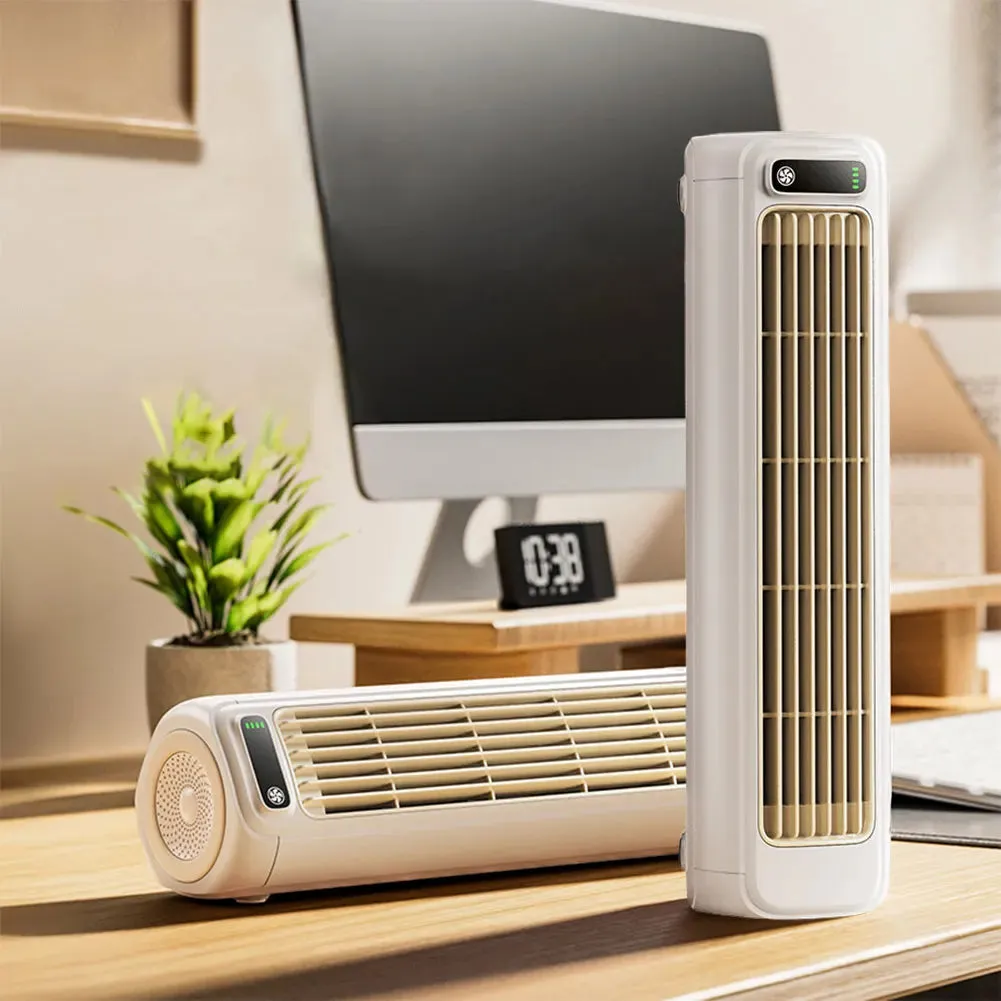 Portable Tower Fan 3 Speeds Desk/Wall Mount Quiet Rechargeable.
