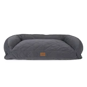 Quilted Microfiber Bolster Bed | Charcoal