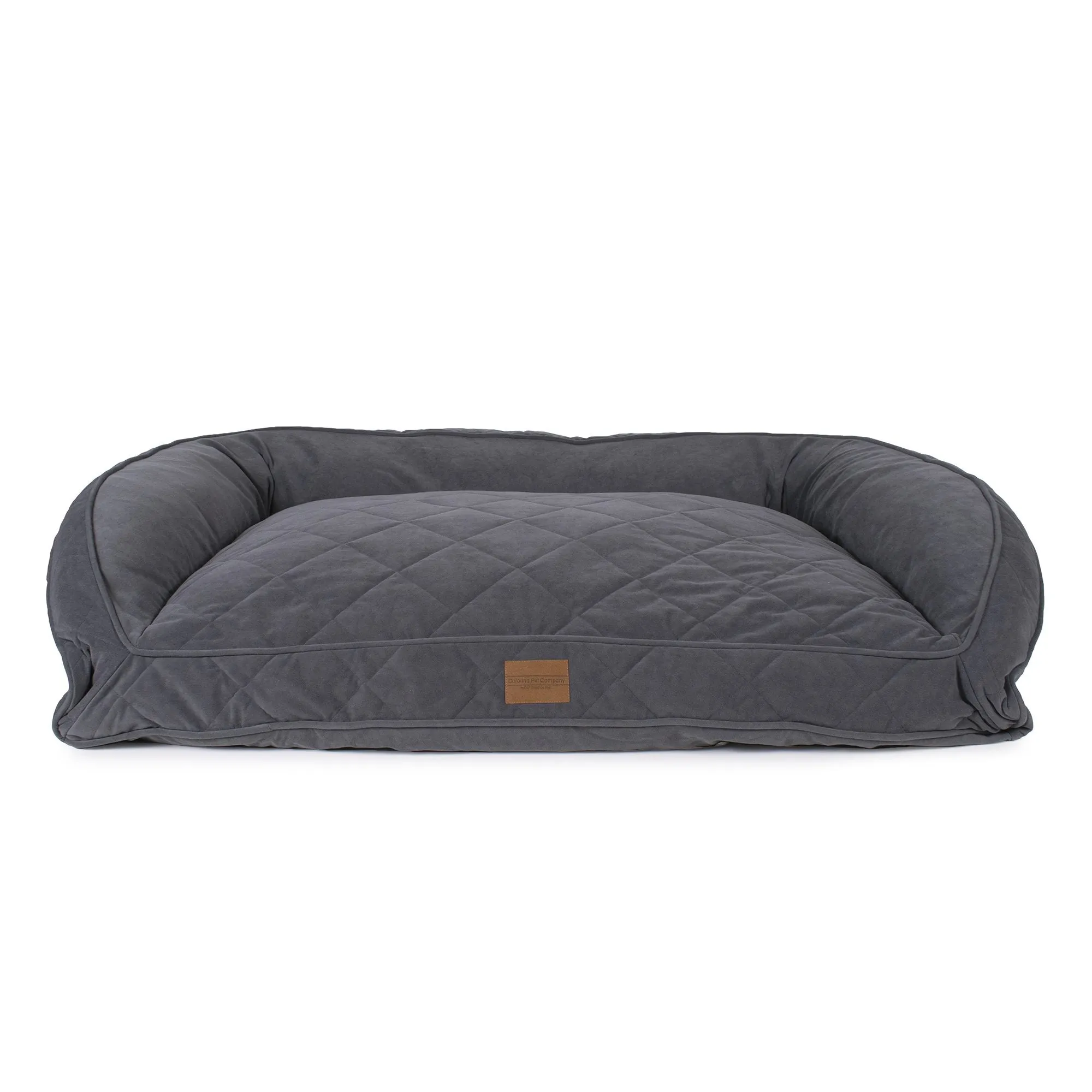 Quilted Microfiber Bolster Bed | Charcoal