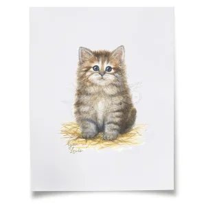 "Barnyard Littles" - Kitten - Individual Paper Print - Unframed - 8" x 10" - Multi