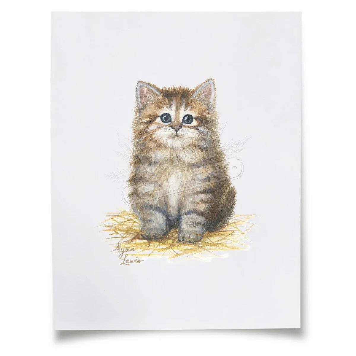 "Barnyard Littles" - Kitten - Individual Paper Print - Unframed - 8" x 10" - Multi