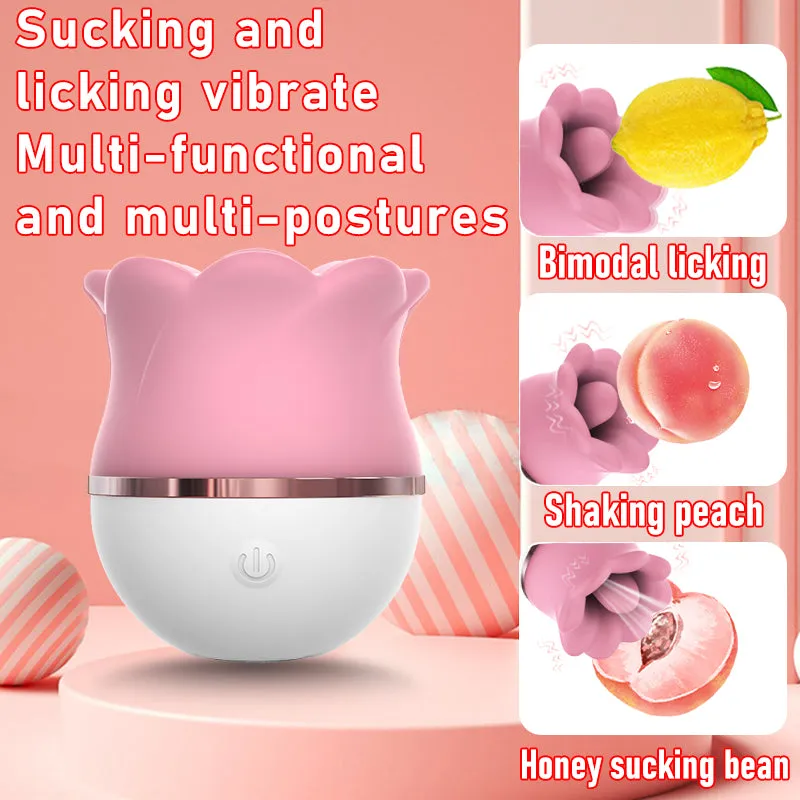 Quusvik Pink Clitoris Vibrator with Suction, Licking & Swinging Functions