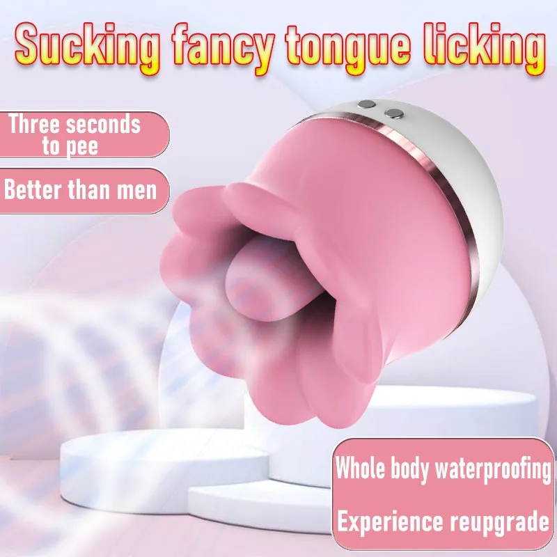 Quusvik Pink Clitoris Vibrator with Suction, Licking & Swinging Functions