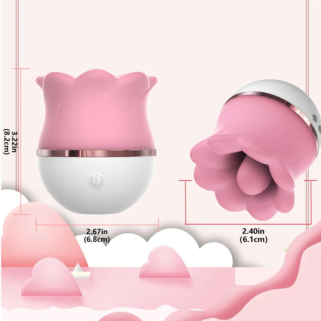 Quusvik Pink Clitoris Vibrator with Suction, Licking & Swinging Functions