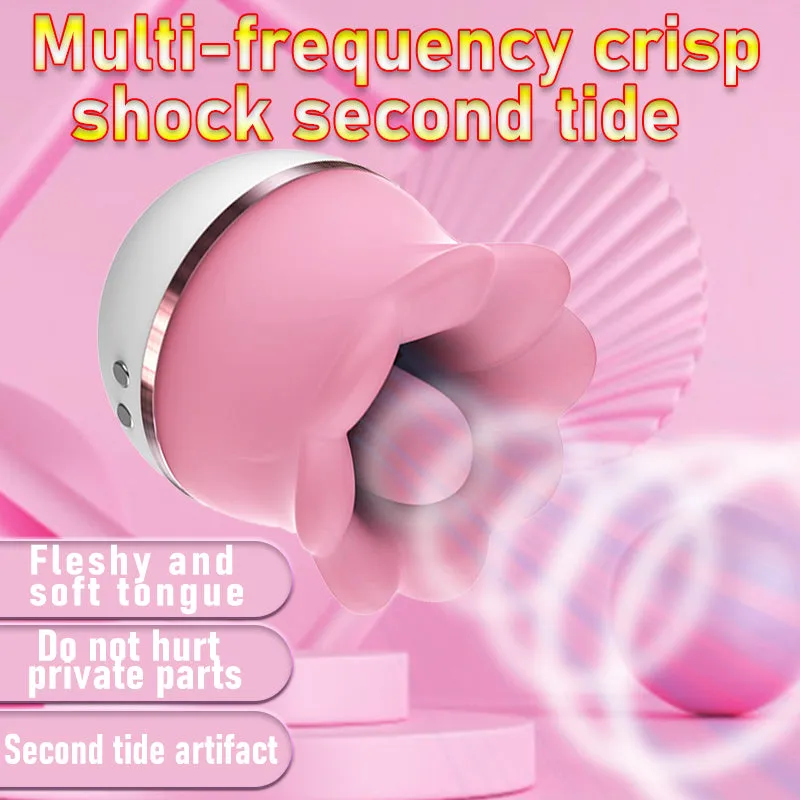 Quusvik Pink Clitoris Vibrator with Suction, Licking & Swinging Functions