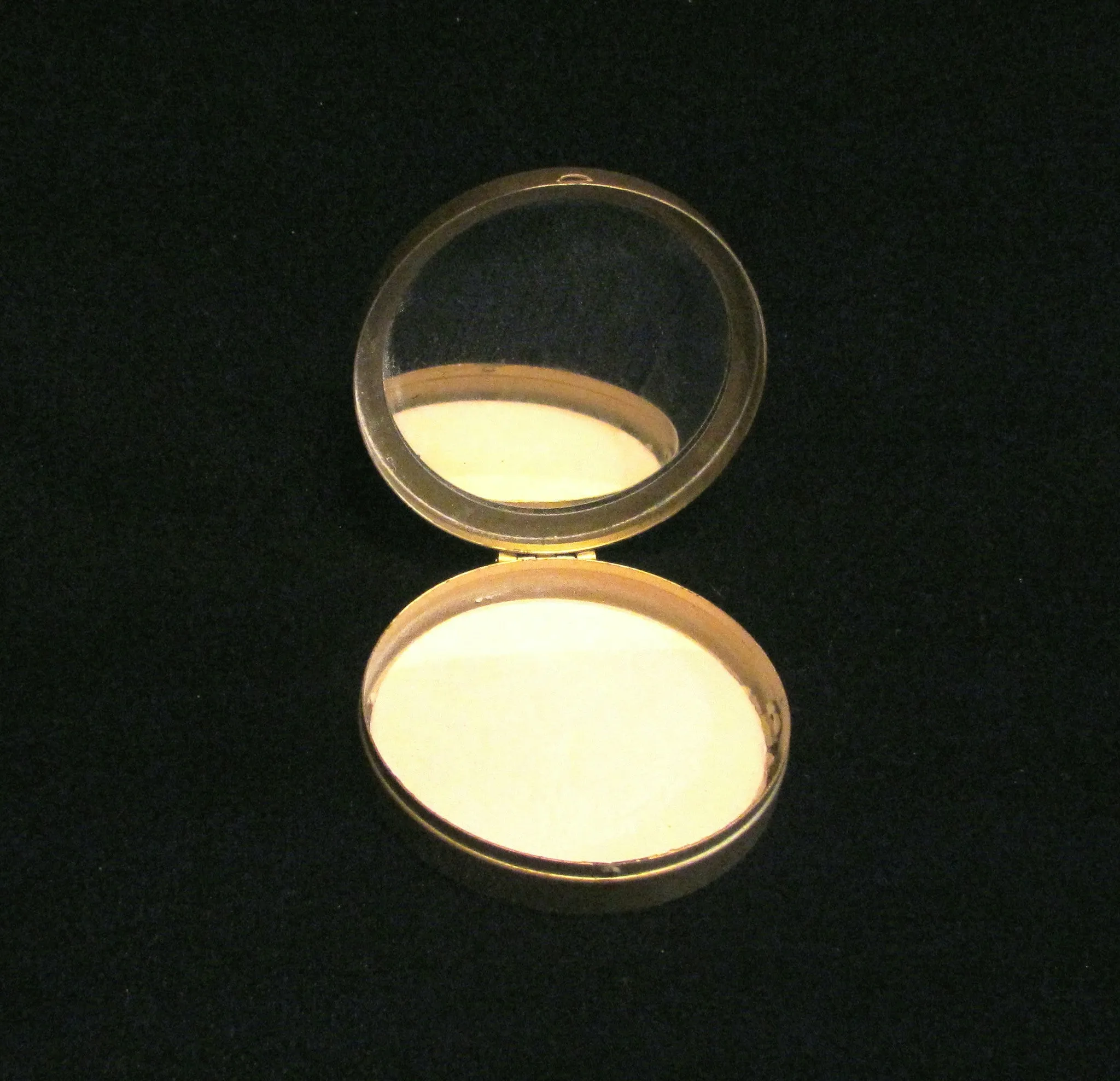 Richard Hudnut Gold Compact Three Flowers Powder And Mirror Compact 1920's Rare Piece