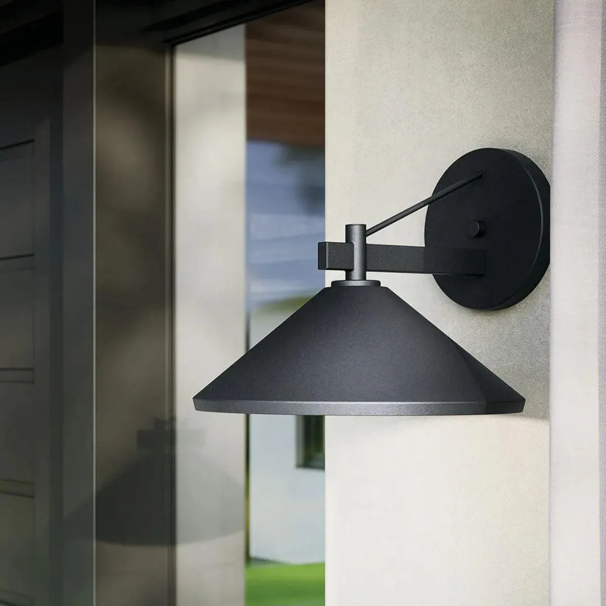 Ripley 12 In 1-Light Outdoor Wall Light Dark Sky Compliant, Black Finish