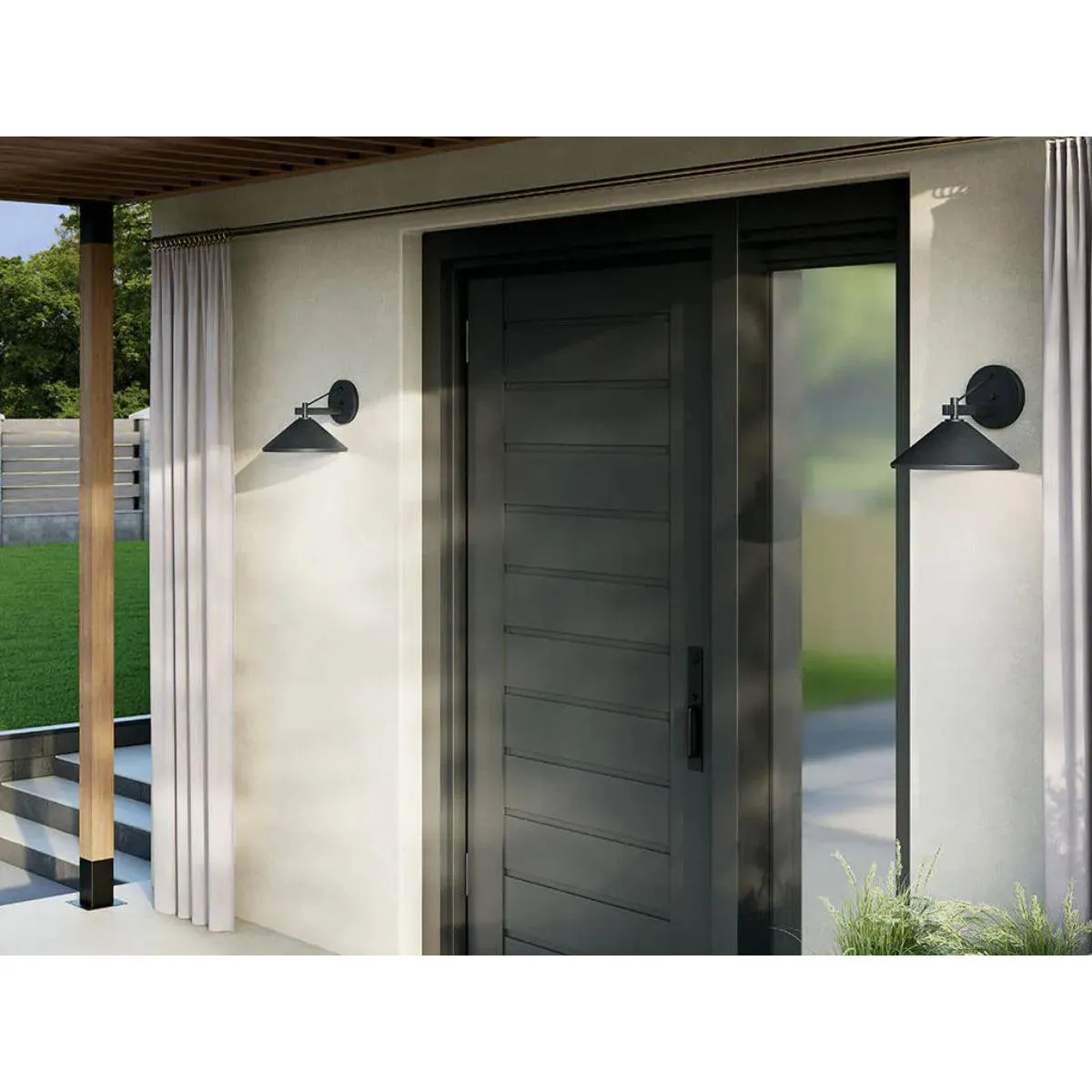 Ripley 12 In 1-Light Outdoor Wall Light Dark Sky Compliant, Black Finish