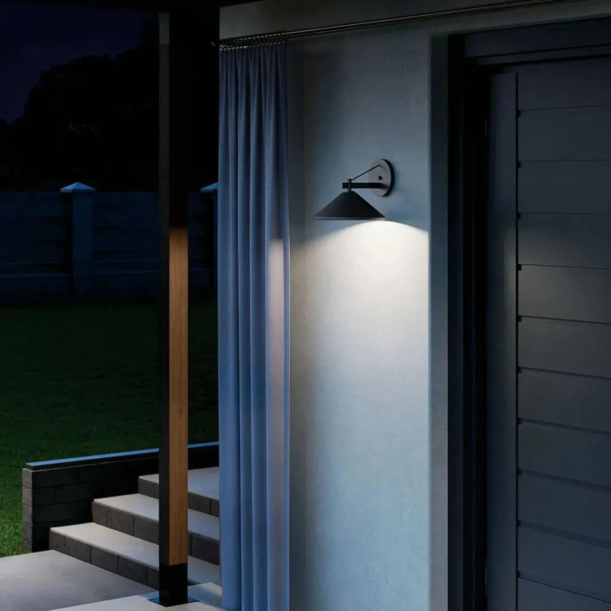 Ripley 12 In 1-Light Outdoor Wall Light Dark Sky Compliant, Black Finish