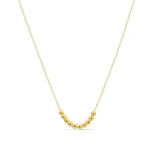 Sliding Bead Necklace in Solid Yellow Gold