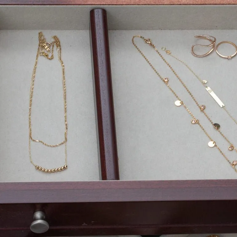 Sliding Bead Necklace in Solid Yellow Gold