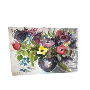 Spring Bouquet Vintage Watercolor Artwork