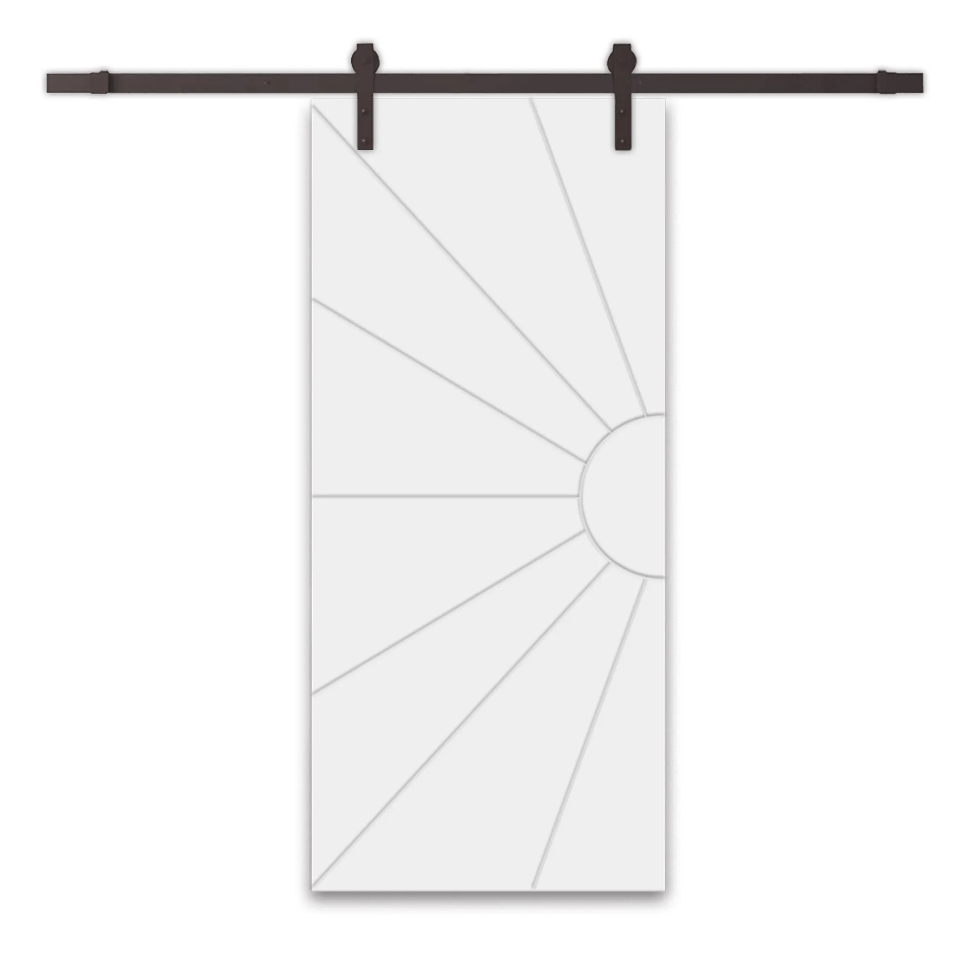 Sun Pattern Composite MDF Sliding Barn Door with Hardware Kit