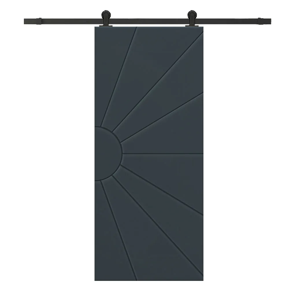 Sun Pattern Composite MDF Sliding Barn Door with Hardware Kit
