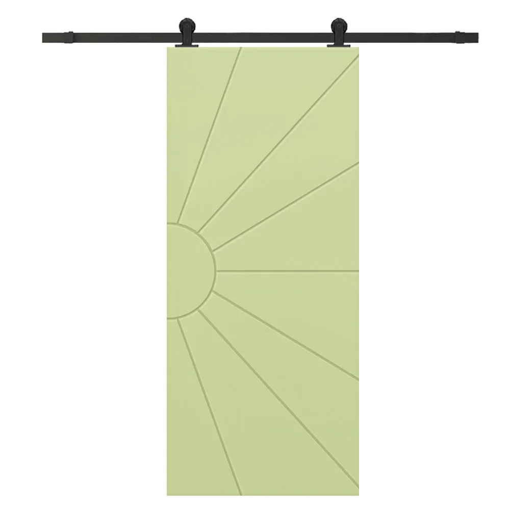 Sun Pattern Composite MDF Sliding Barn Door with Hardware Kit