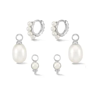 Timeless Pearl Hoops Set