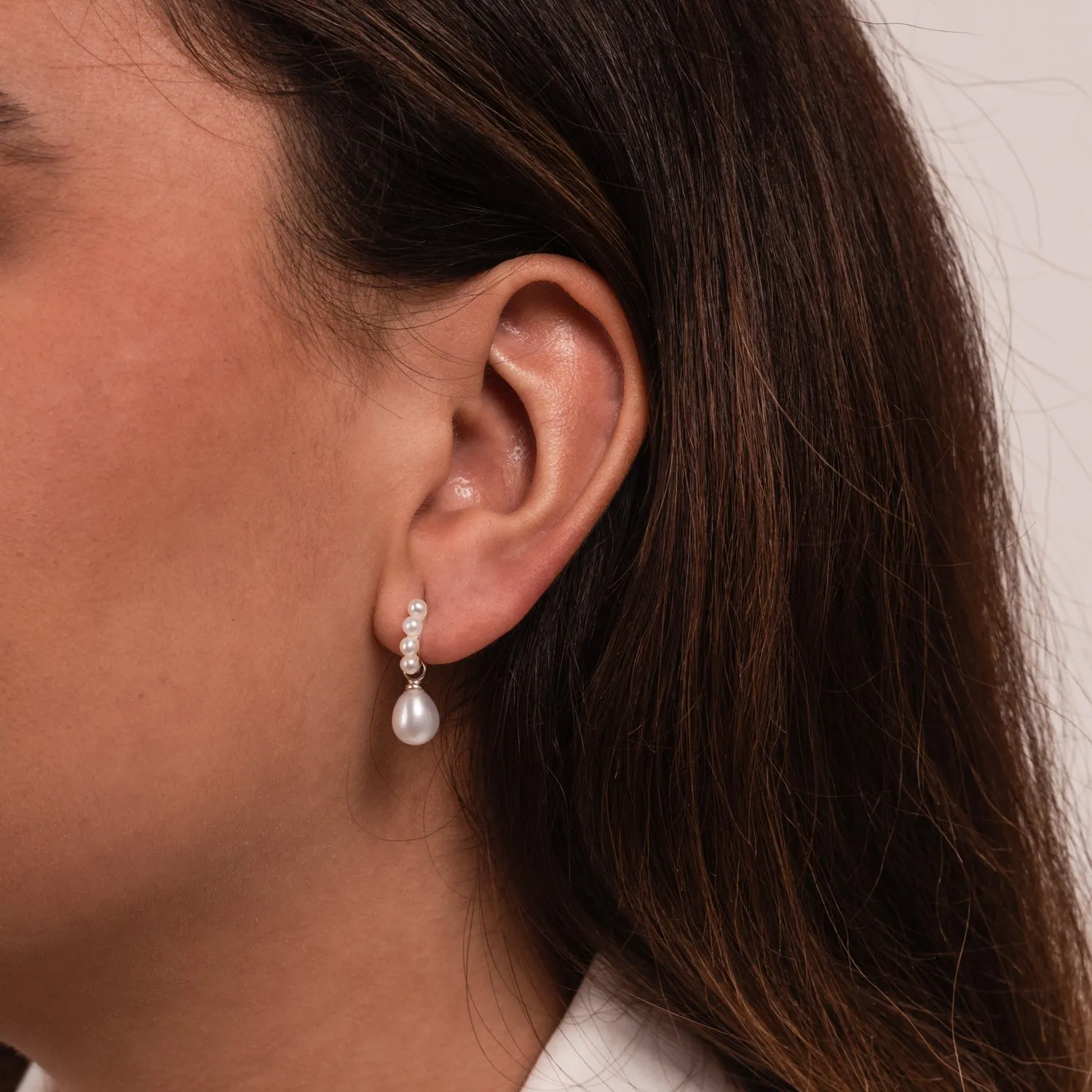 Timeless Pearl Hoops Set