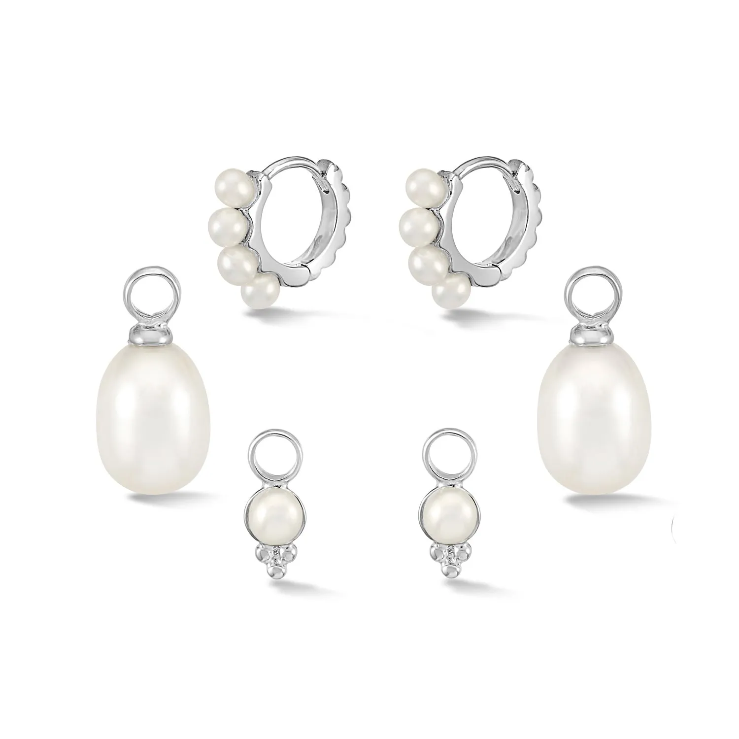 Timeless Pearl Hoops Set
