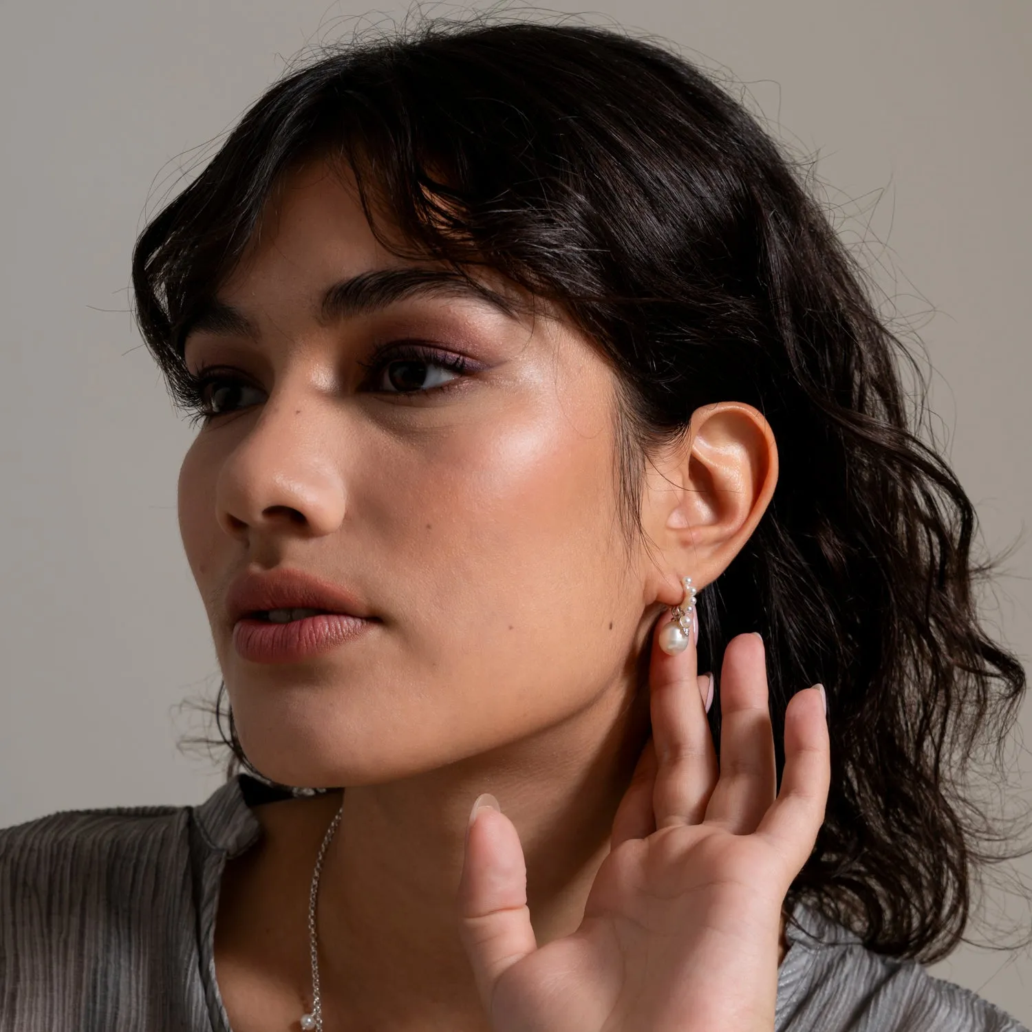 Timeless Pearl Hoops Set