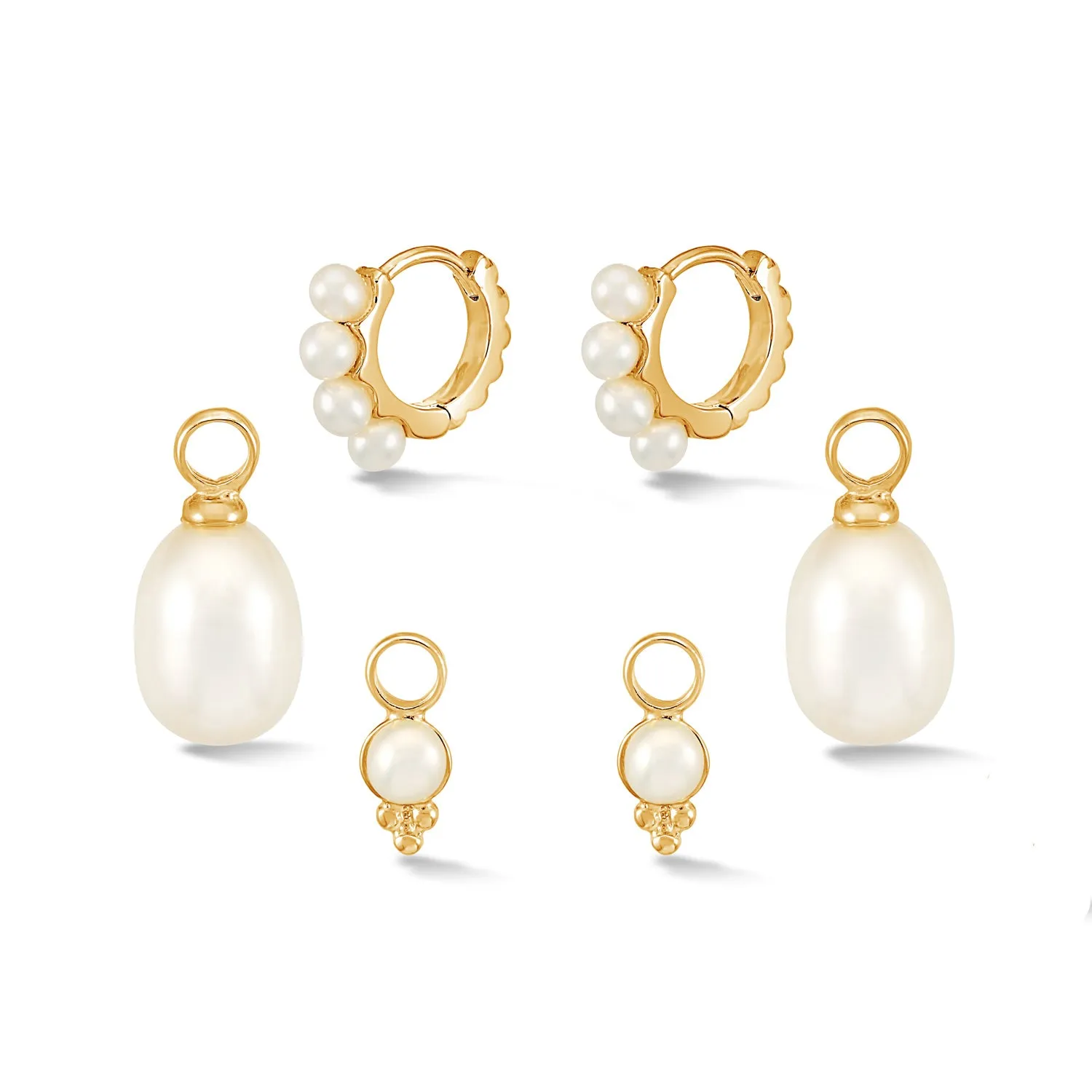 Timeless Pearl Hoops Set