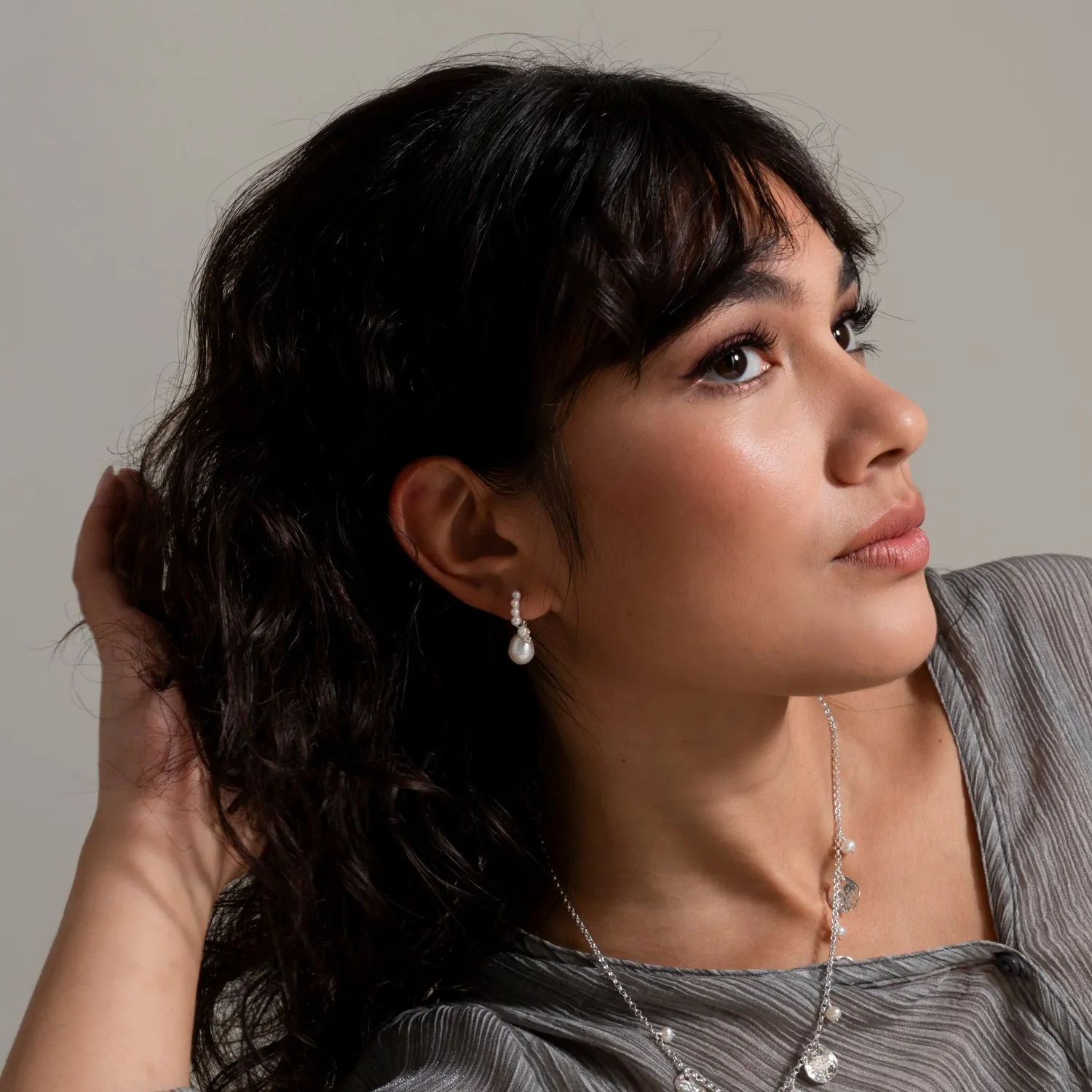 Timeless Pearl Hoops Set