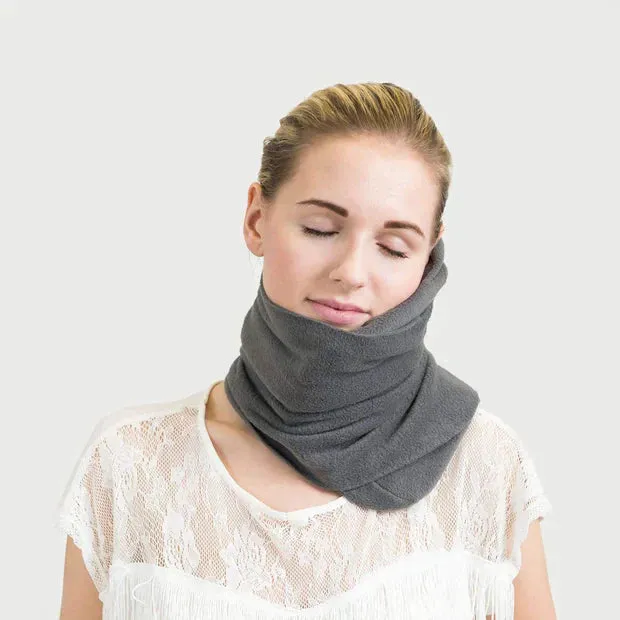 Travel Sleep Comfortable & Supportive Fleece Support Neck Pillow With Scarf