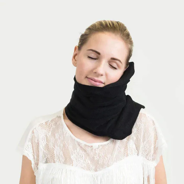 Travel Sleep Comfortable & Supportive Fleece Support Neck Pillow With Scarf