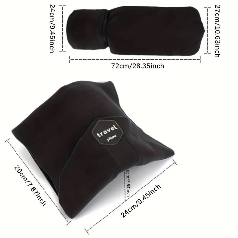 Travel Sleep Comfortable & Supportive Fleece Support Neck Pillow With Scarf
