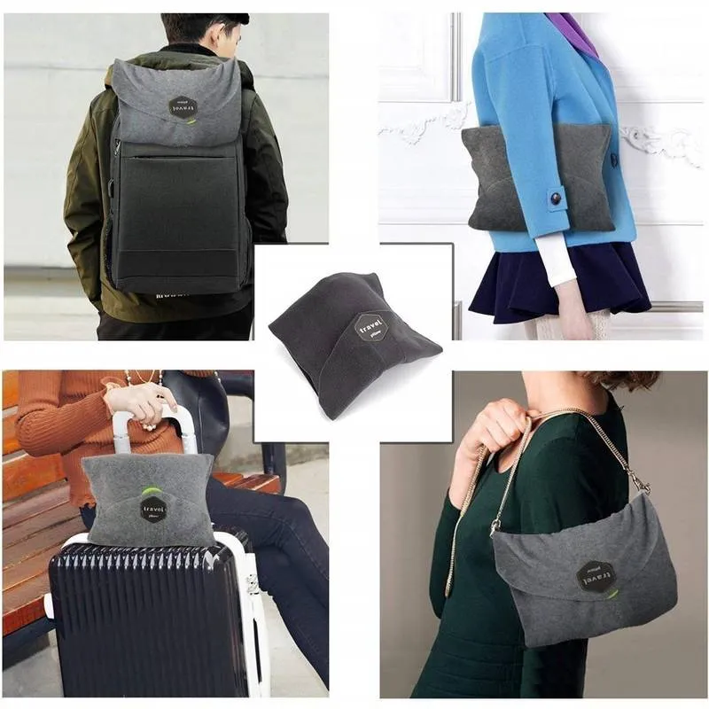 Travel Sleep Comfortable & Supportive Fleece Support Neck Pillow With Scarf