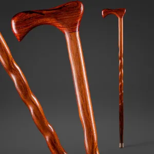 Twisted Cocobolo Traditional Handcrafted Walking Cane 37"