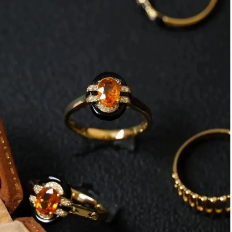 VAIGE Vintage Geometric Glass Rings for Women