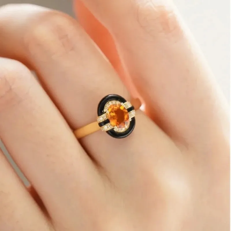 VAIGE Vintage Geometric Glass Rings for Women