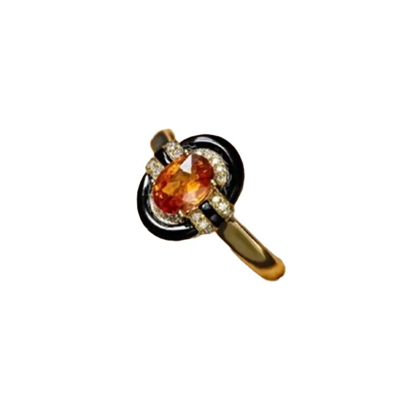 VAIGE Vintage Geometric Glass Rings for Women
