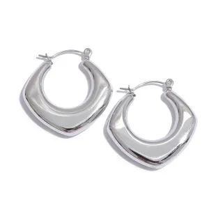 VAIGE Waterproof Gold Plated Stainless Steel Geometric Hollow Hoop Earrings - Minimalist Charm Jewelry