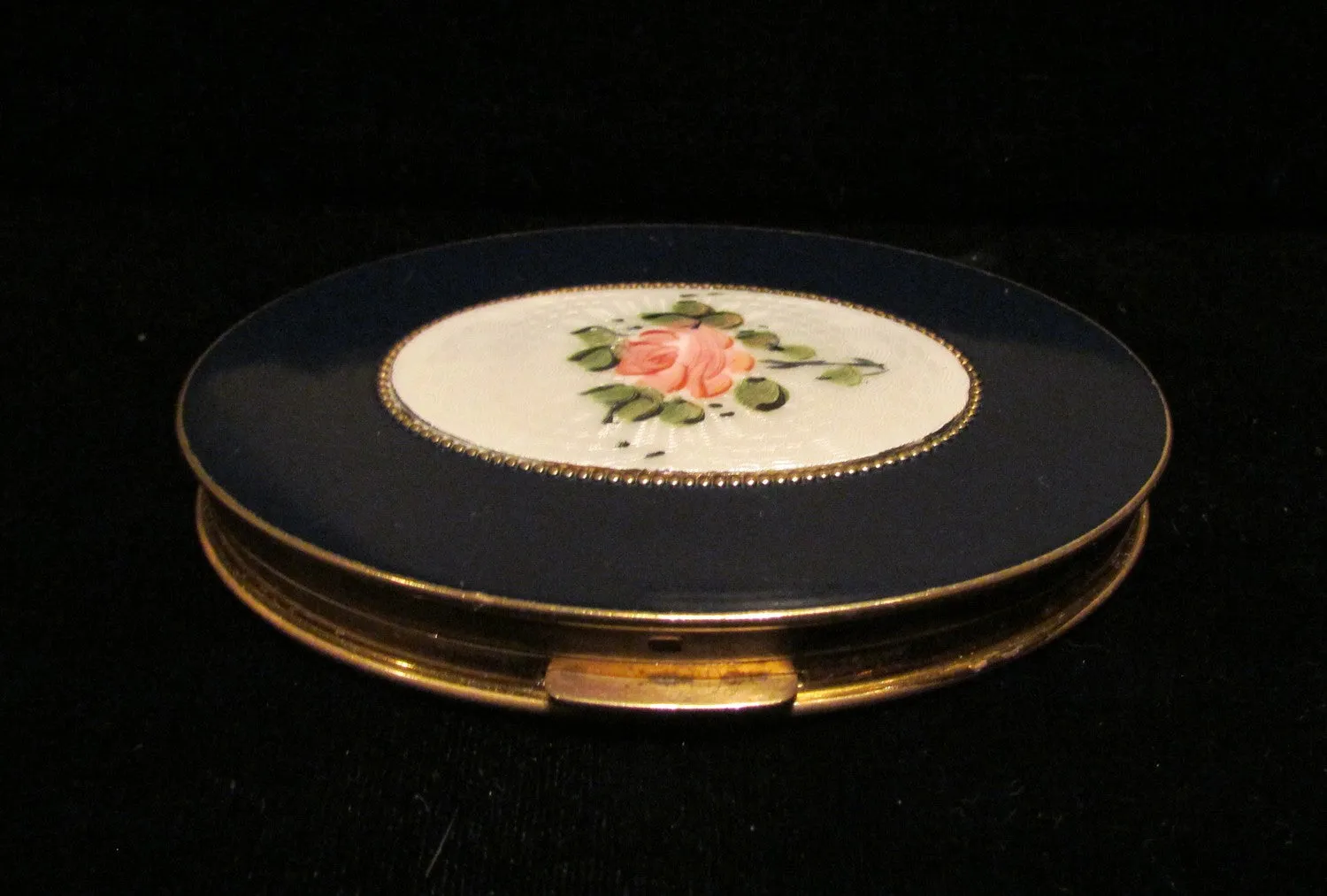 Vintage Guilloche Powder Compact Enamel Compact 1930s Art Deco