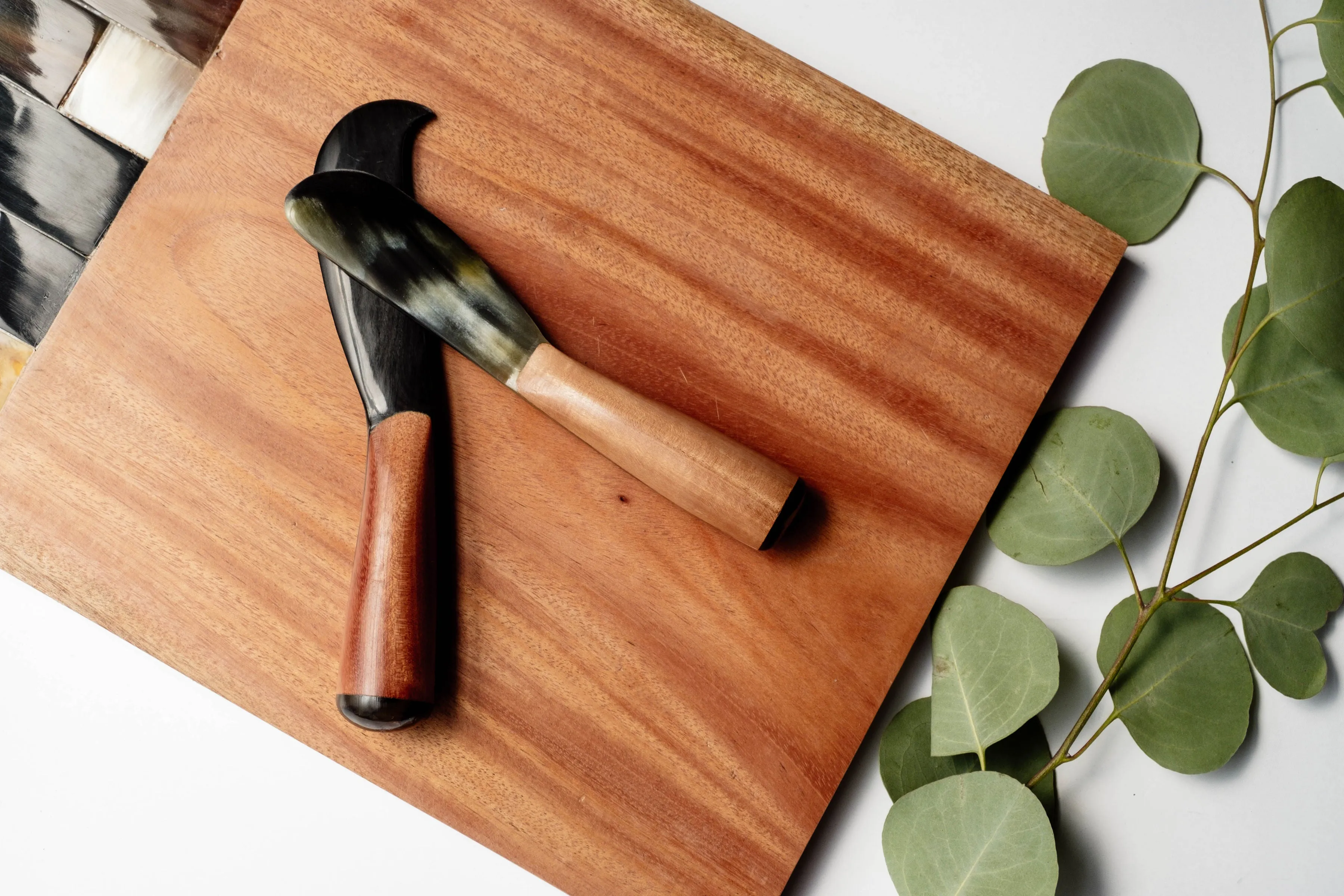 Wood and Horn Cheese Knife