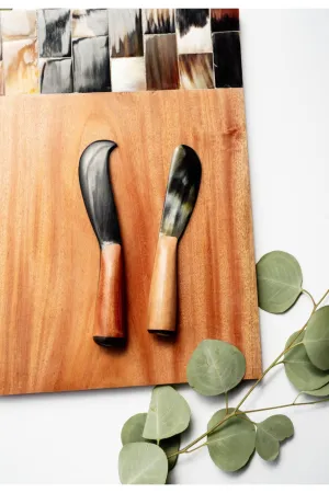 Wood and Horn Cheese Knife