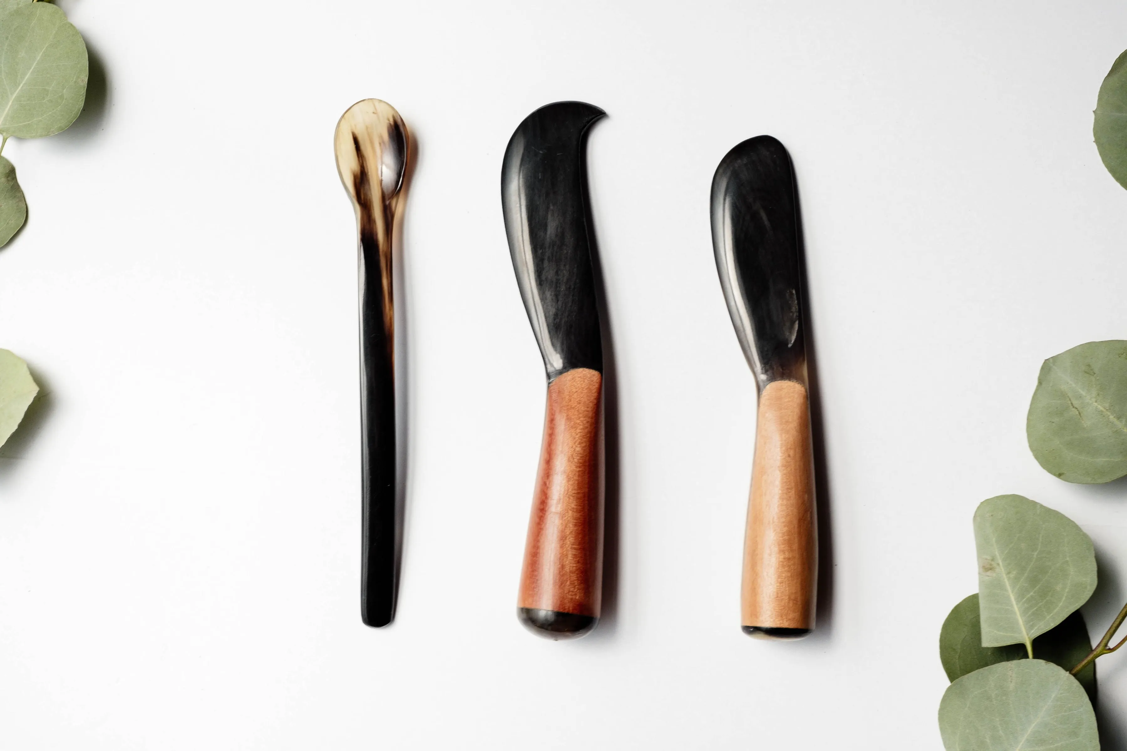 Wood and Horn Cheese Knife